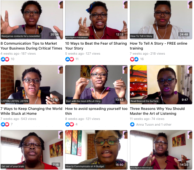 Lessons learned from a year of going live on Facebook Ngalula Beatrice Kabutakapua Storytelling Coach marketing 
